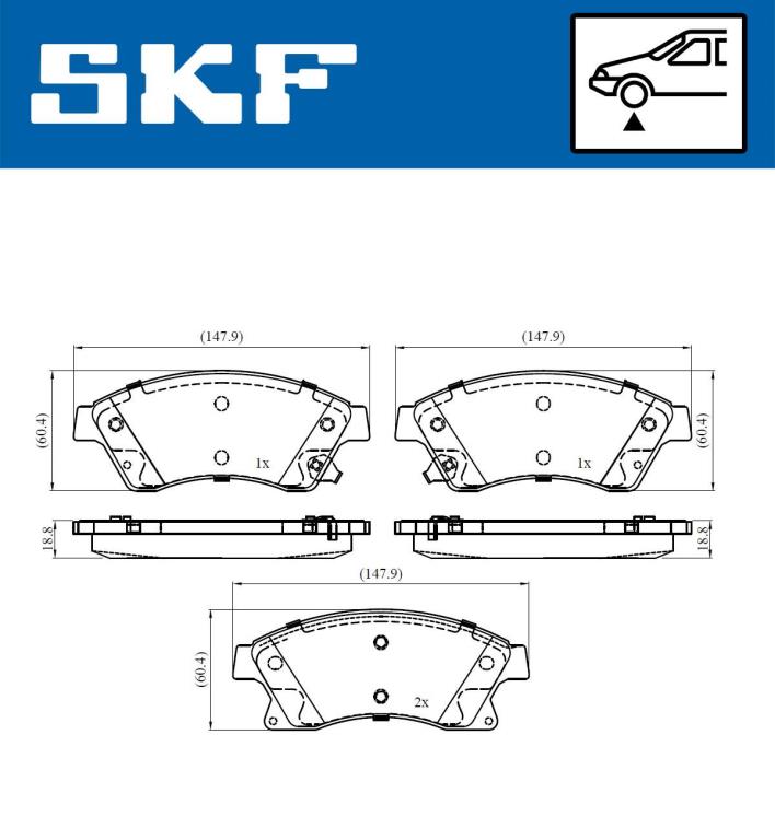 Jogo de 4 pastilhas de travão SKF ref. VKBP 80245 A